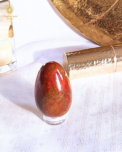 Œuf de yoni Prestige - Jaspe multicolore Madagascar moyen non troué