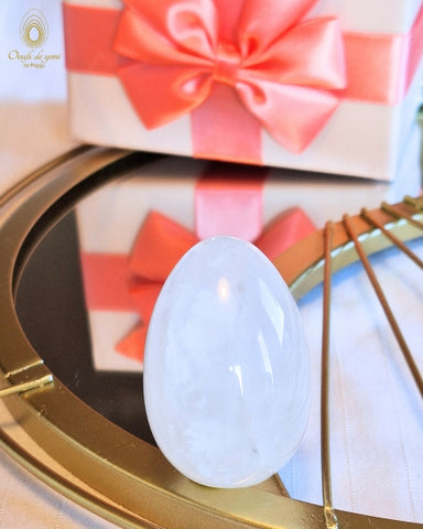 L'oeuf de la détente - quartz givré grand non troué