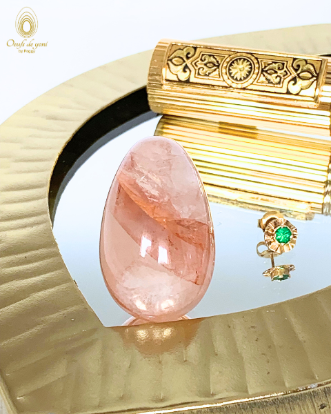 Œuf de yoni Prestige - L'œuf de l'énergie vitale - quartz hématoïde rouge moyen non troué