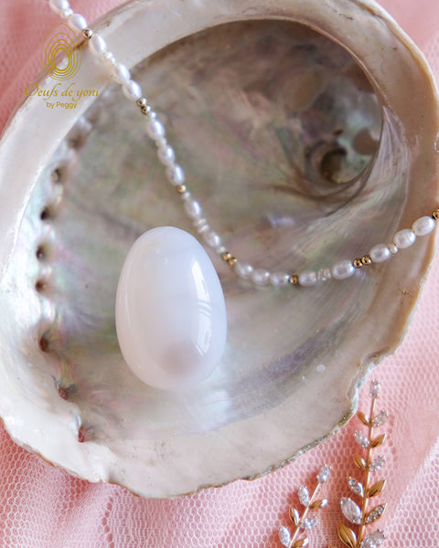 L’oeuf de l'équilibre émotionnel - Agate grise petit non troué
