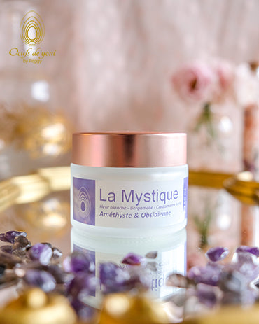 Coffret Lumineuse - Clarté, Intuition, Reliance - Bougie Mystique 50ml - Œuf de yoni en améthyste foncée moyen non troué