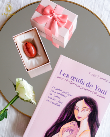 Coffret : Soyez en forme - Le livre + 1 oeuf de yoni Jaspe rouge moyen troué