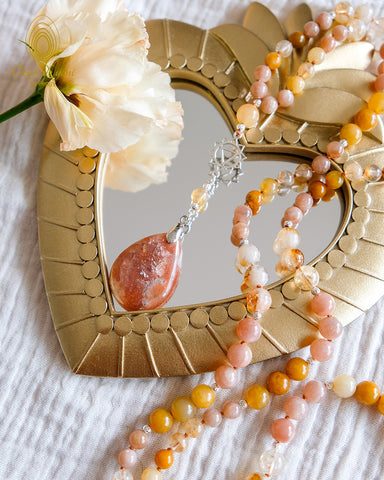 Mala by Peggy - Collection Chakras - chakra du plexus solaire - pierre de soleil - citrine - aventurine jaune