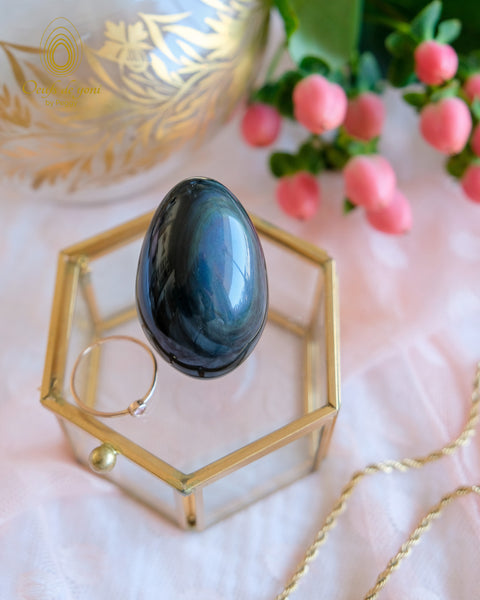 Œuf de yoni Prestige - L'œuf céleste - Obsidienne œil céleste grand non troué
